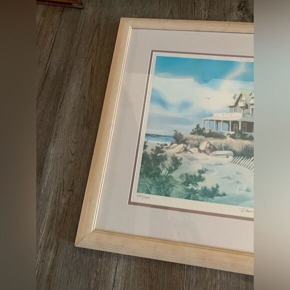 VTG Gustave Wander Painting Reprint Art Frame Victories By The Sea Poster Blue - Picture 8 of 13